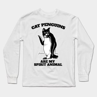 Cat Penguins are My Spirit Animal Long Sleeve T-Shirt